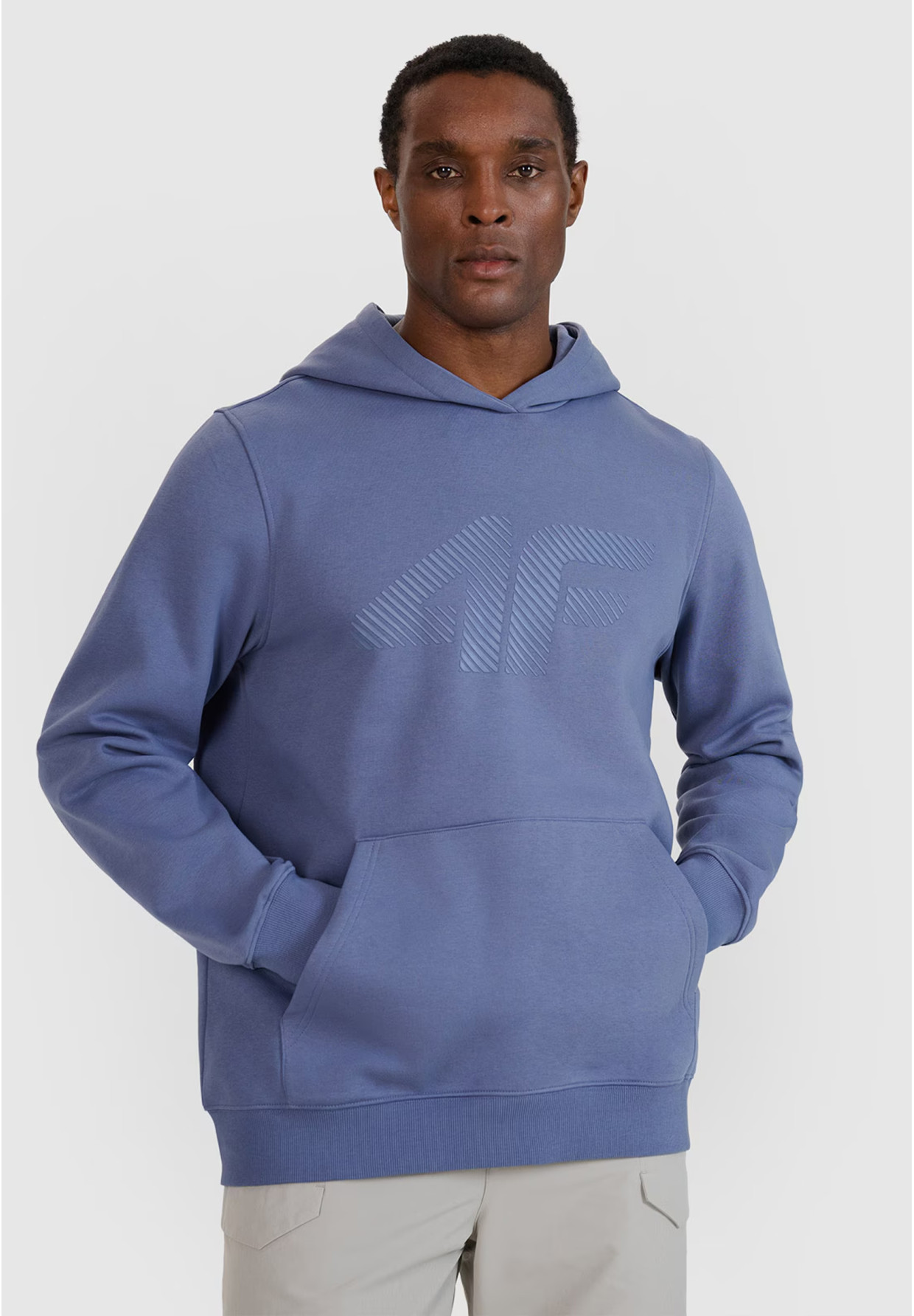 Bluza Dresowa Męska 4F Z Kapturem Logo Niebieska 4FWMM00TSWSM1766
