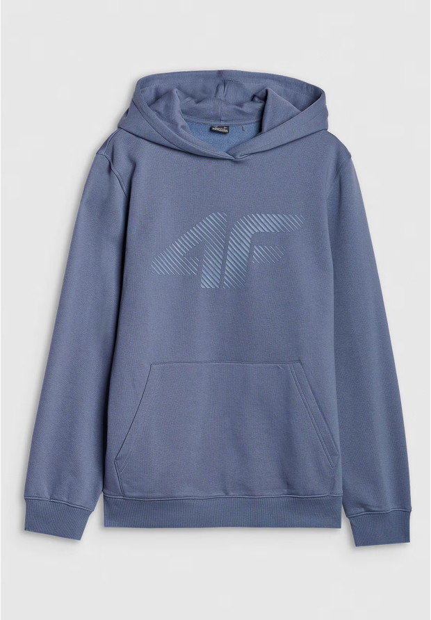 Bluza Dresowa Męska 4F Z Kapturem Logo Niebieska 4FWMM00TSWSM1766