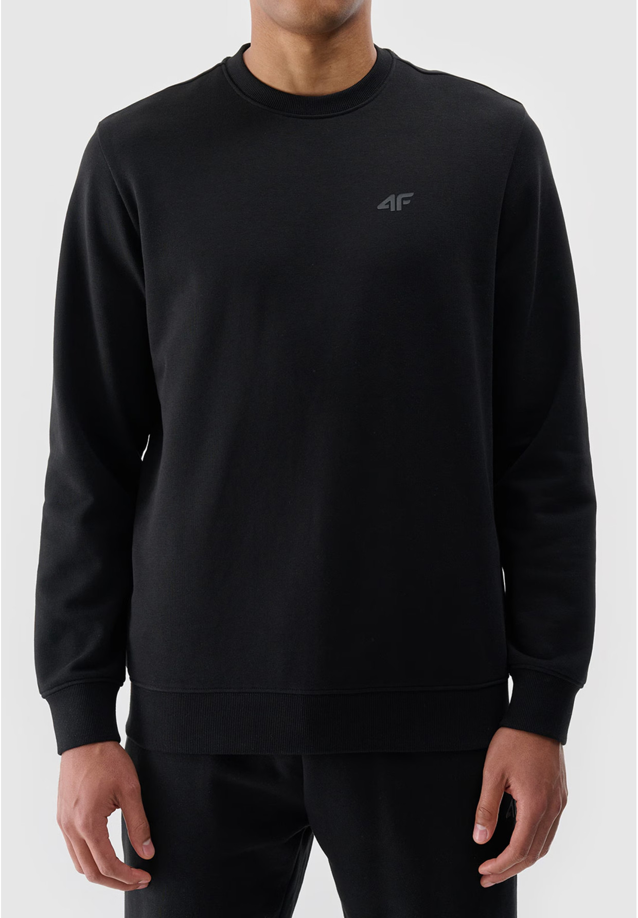 Bluza Dresowa Męska 4F Bez Kaptura Basic Czarna 4FWMM00TSWSM1767