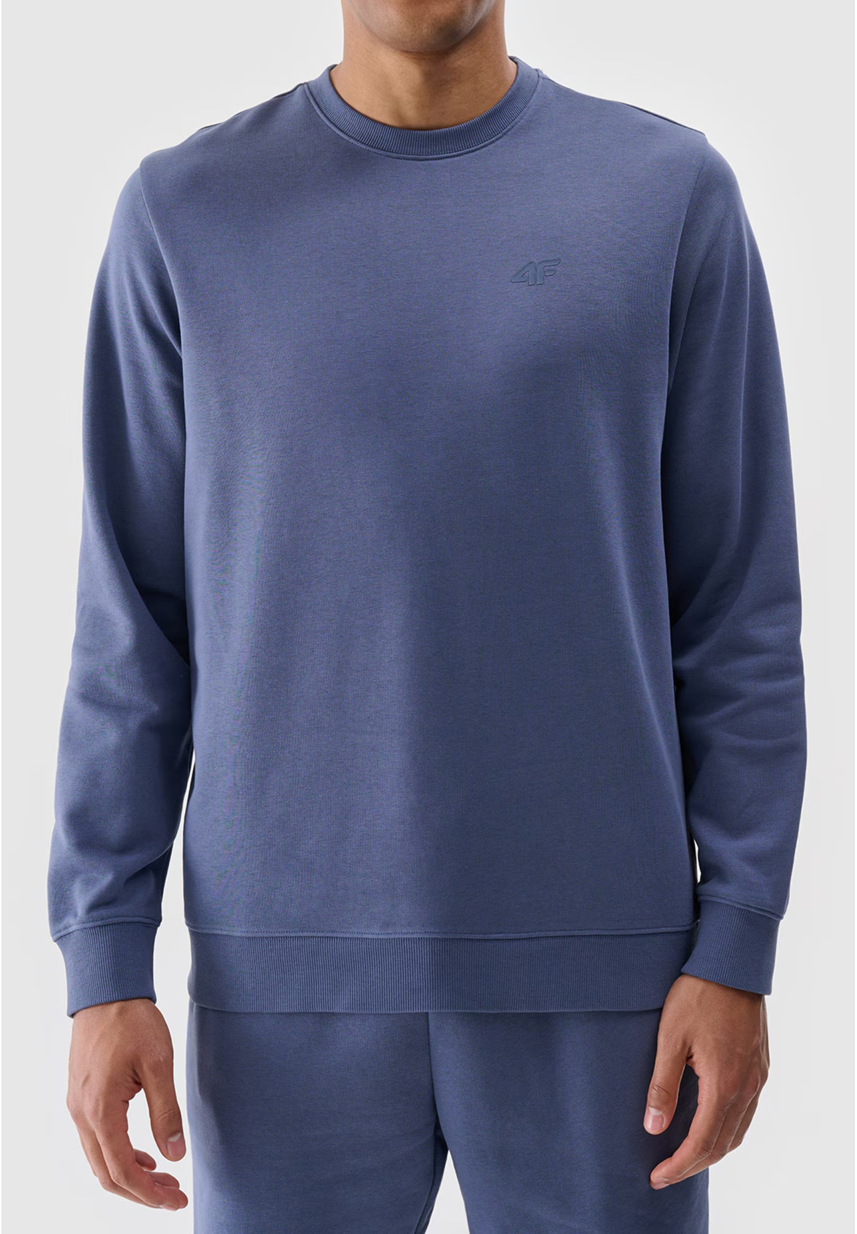 Bluza Dresowa Męska 4F Bez Kaptura Basic Niebieska 4FWMM00TSWSM1767