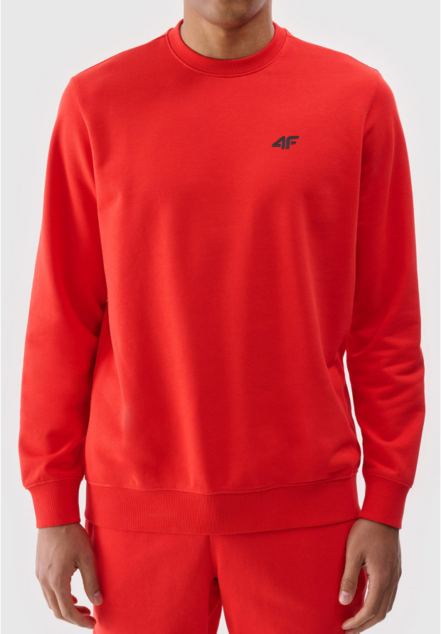 Bluza Dresowa Męska 4F Bez Kaptura Basic Czerwona 4FWMM00TSWSM1767