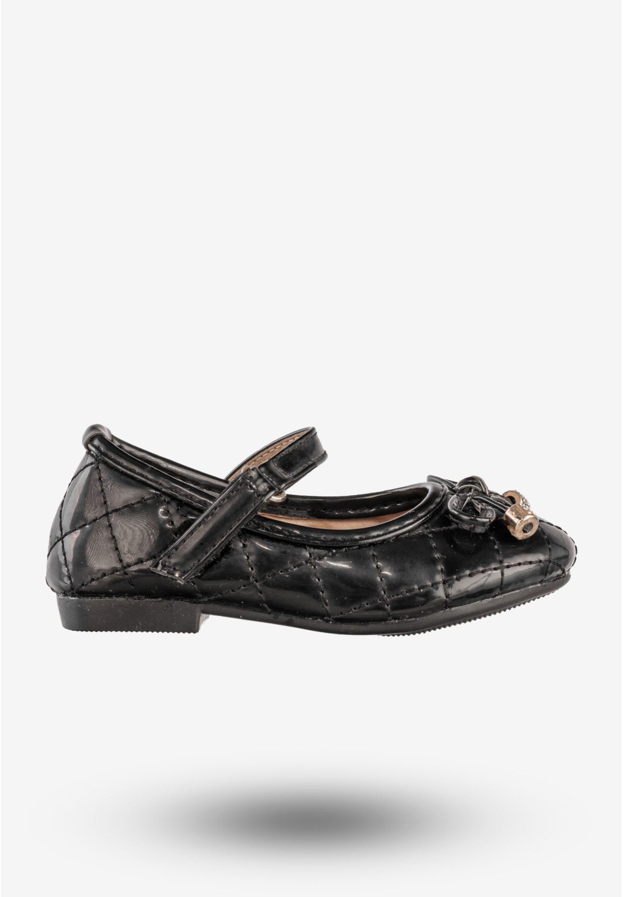 Baleriny Dziecięce Ekoskóra Eleganckie Buty Na Rzep Czarne JiLi F-76-2