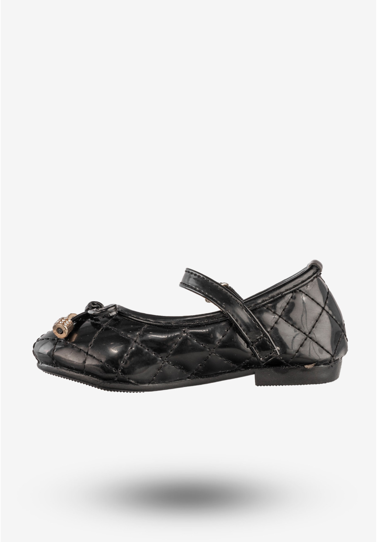 Baleriny Dziecięce Ekoskóra Eleganckie Buty Na Rzep Czarne JiLi F-76-2