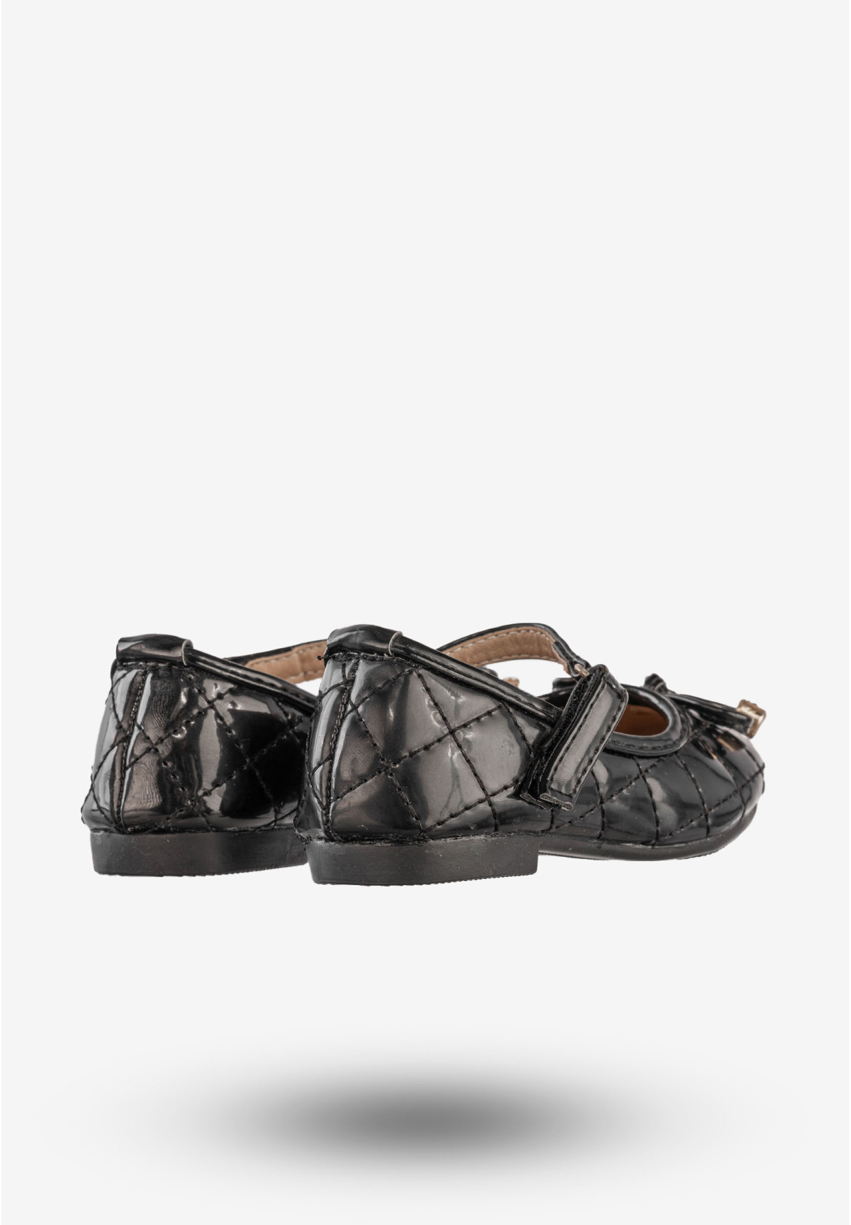 Baleriny Dziecięce Ekoskóra Eleganckie Buty Na Rzep Czarne JiLi F-76-2