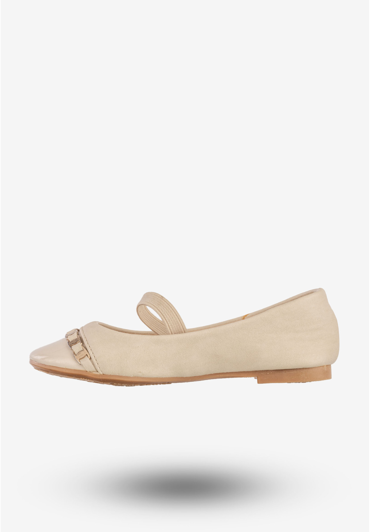 Baleriny Dziecięce Ekoskóra Buty Eleganckie Półbuty Beżowe Qinba BL-10