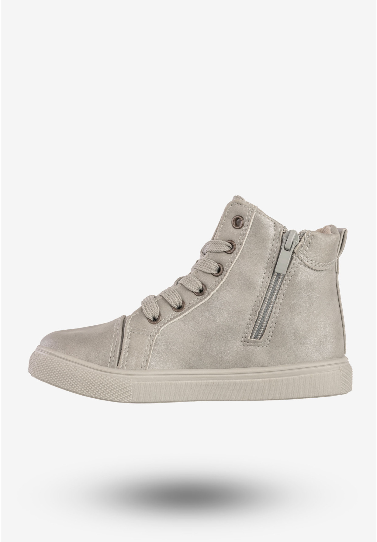 Sneakersy Dziecięce Ekoskóra Wysokie na Zamek Buty Srebrne New tlck TL73C-2