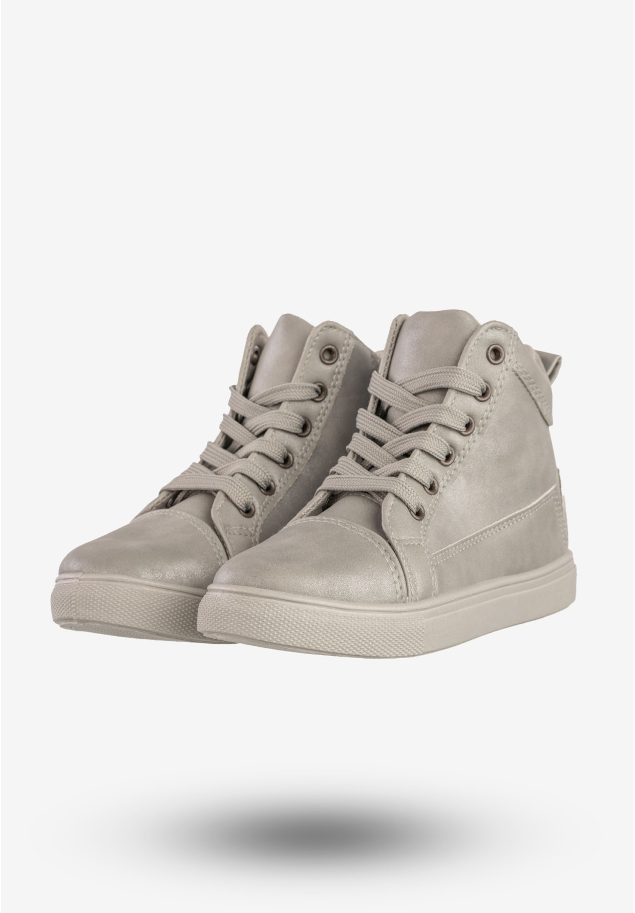 Sneakersy Dziecięce Ekoskóra Wysokie na Zamek Buty Srebrne New tlck TL73C-2