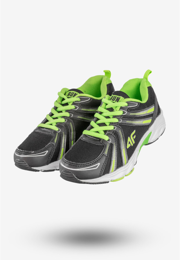 Sneakersy Dziecięce 4F Buty Sportowe Sznurowane Czarne J4Z17-JOBMS400-60