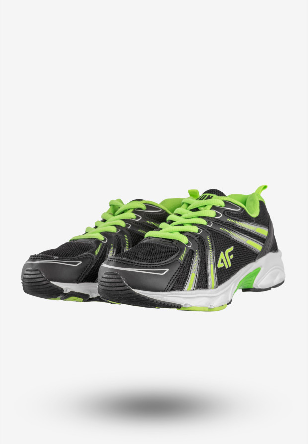Sneakersy Dziecięce 4F Buty Sportowe Sznurowane Czarne J4Z17-JOBMS400-60