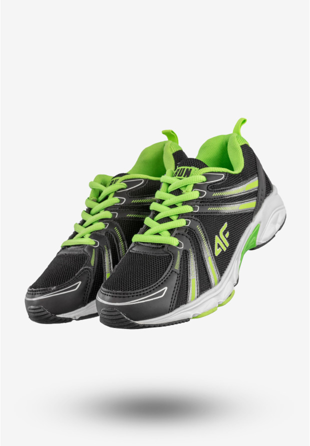 Sneakersy Dziecięce 4F Buty Sportowe Sznurowane Czarne J4Z17-JOBMS400-60