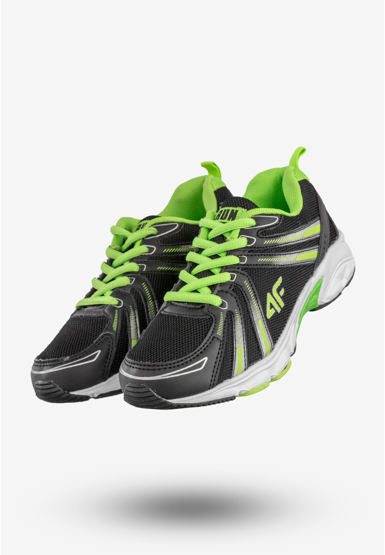 Sneakersy Dziecięce 4F Buty Sportowe Sznurowane Czarne J4Z17-JOBMS400-60