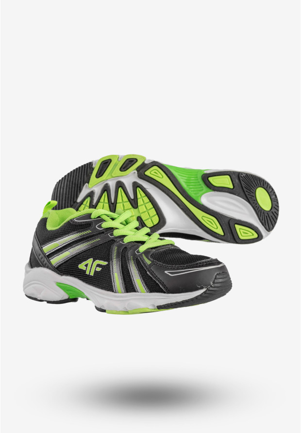 Sneakersy Dziecięce 4F Buty Sportowe Sznurowane Czarne J4Z17-JOBMS400-60