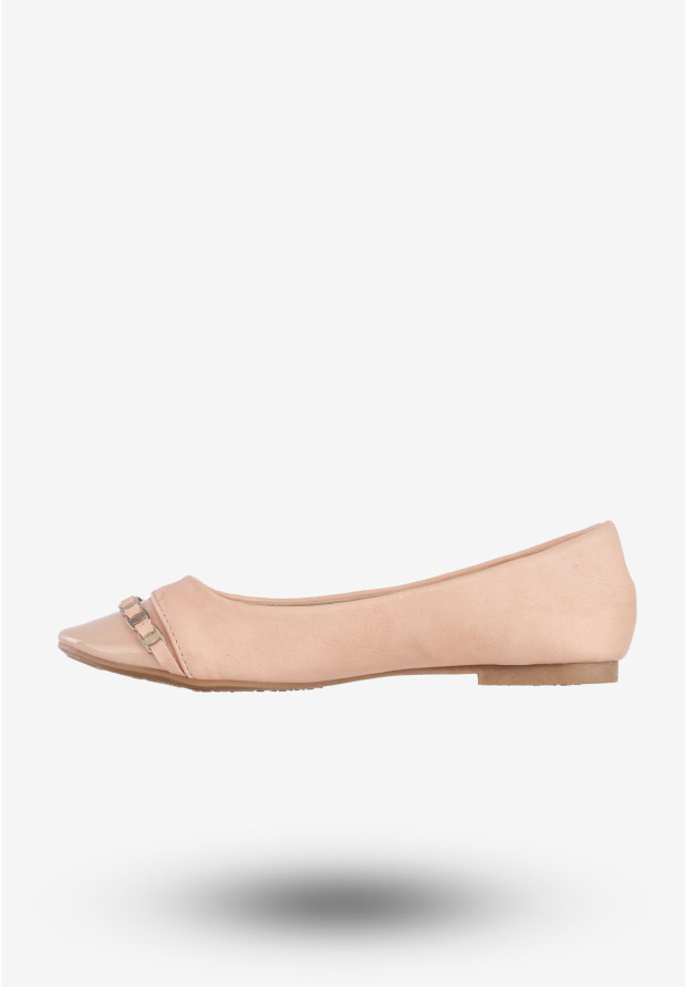 Baleriny Dziecięce Ekoskóra Buty Eleganckie Półbuty Różowe Qinba BL-10A
