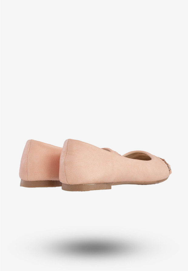 Baleriny Dziecięce Ekoskóra Buty Eleganckie Półbuty Różowe Qinba BL-10A