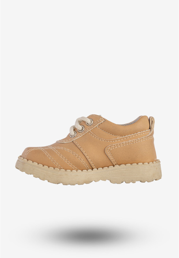 Półbuty Dziecięce Ekoskóra Buty Sznurowane Camel Haker FQ104-1