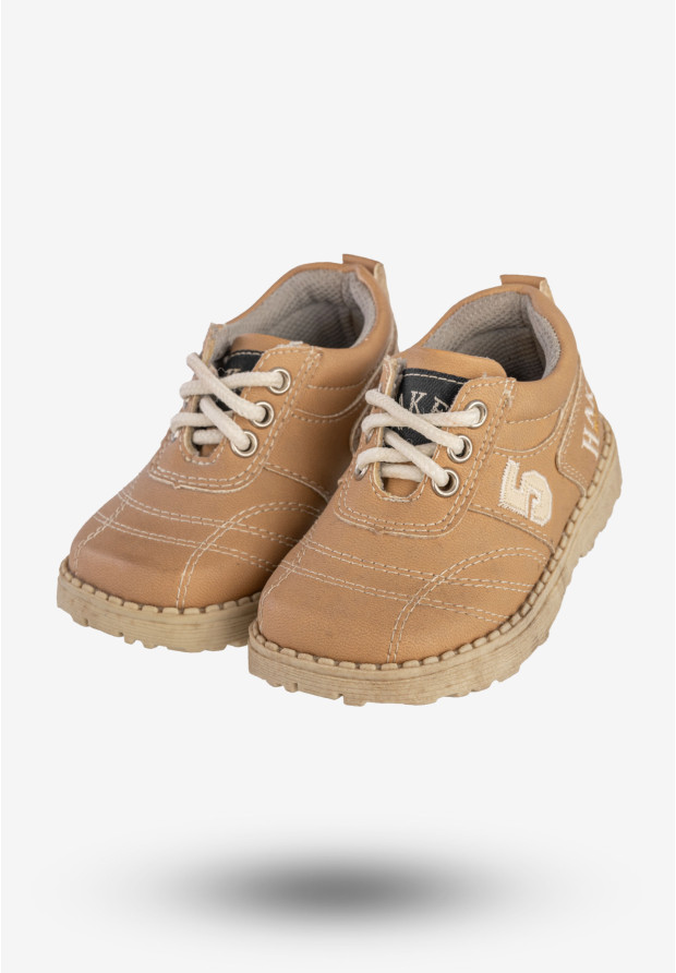 Półbuty Dziecięce Ekoskóra Buty Sznurowane Camel Haker FQ104-1