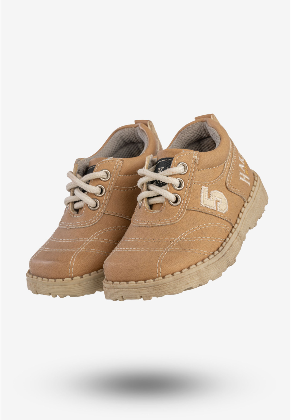 Półbuty Dziecięce Ekoskóra Buty Sznurowane Camel Haker FQ104-1