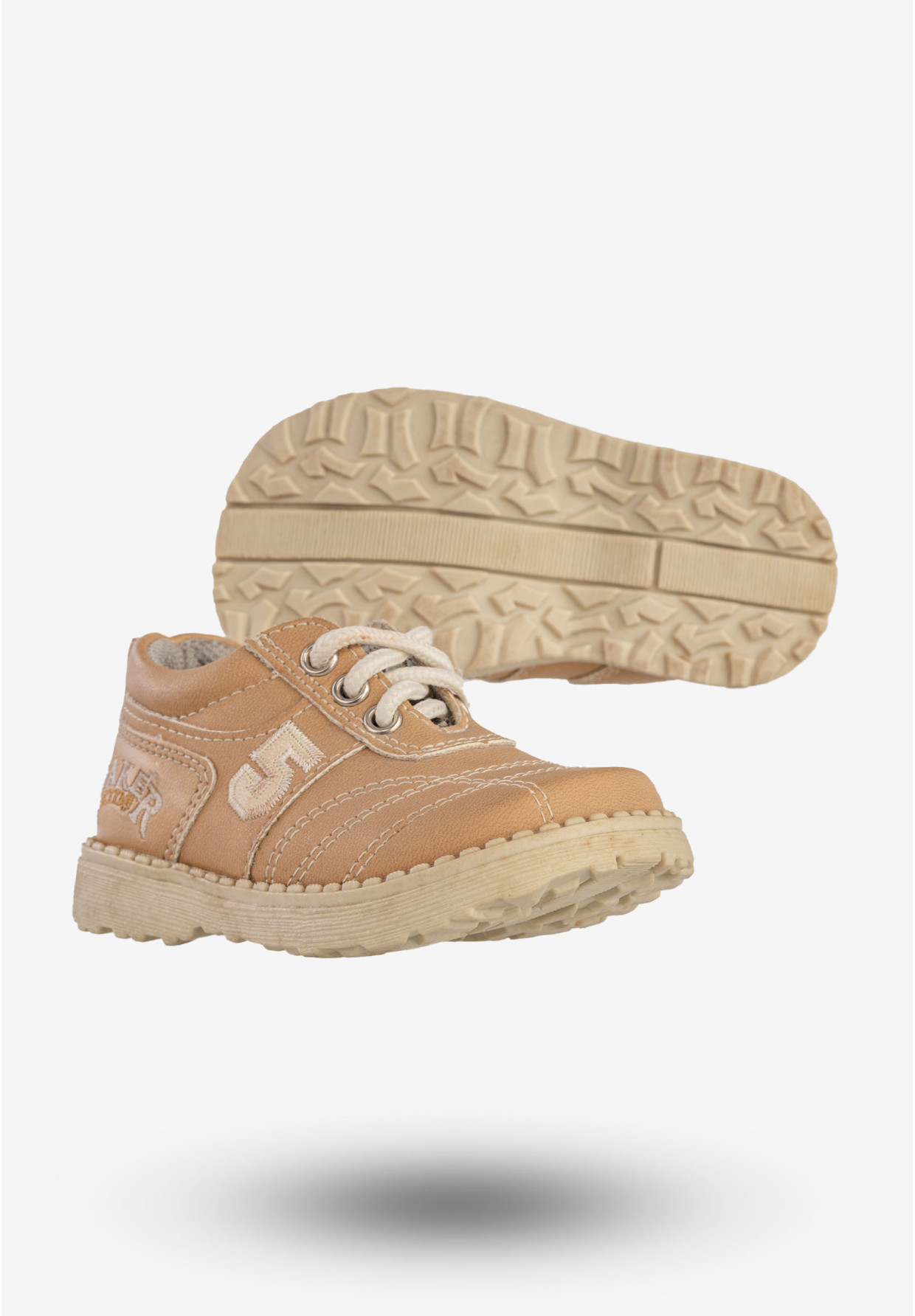 Półbuty Dziecięce Ekoskóra Buty Sznurowane Camel Haker FQ104-1