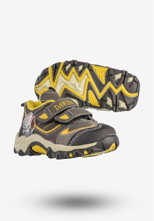 Sneakersy Dziecięce Półbuty Na Rzepy Buty Szare Dawina 0025