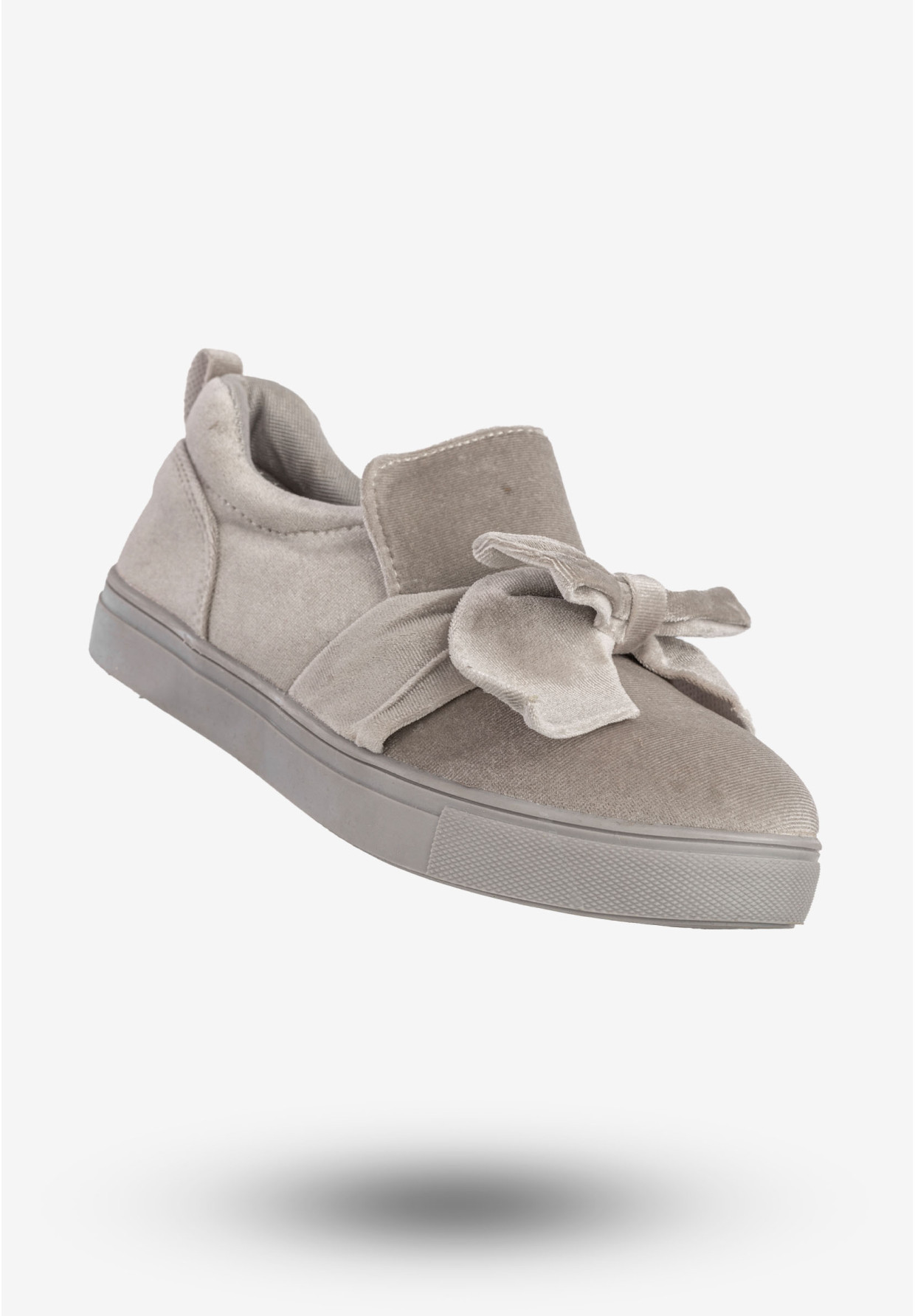 Tenisówki Dziecięce Wsuwane Buty Slip-On Z Kokardą Półbuty Szare LT1806C-2