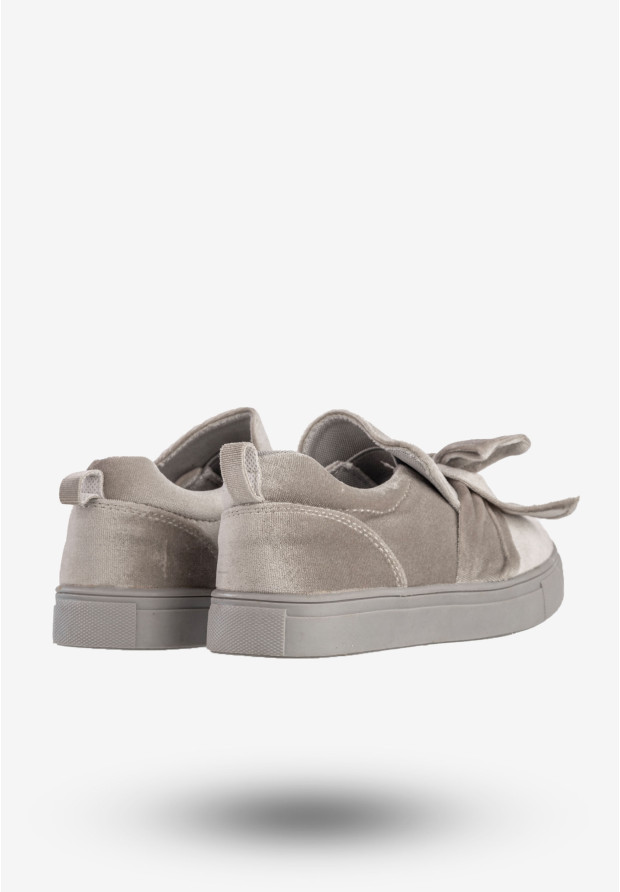 Tenisówki Dziecięce Wsuwane Buty Slip-On Z Kokardą Półbuty Szare LT1806C-2