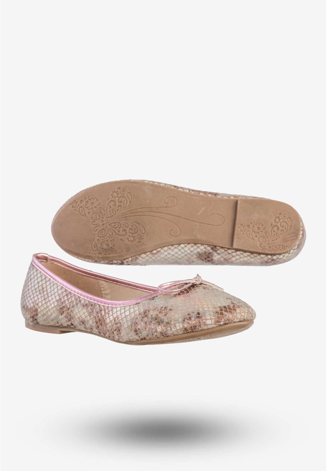 Baleriny Dziecięce Ekoskóra Buty Wsuwane Półbuty Różowe American Club C061-LC31165C