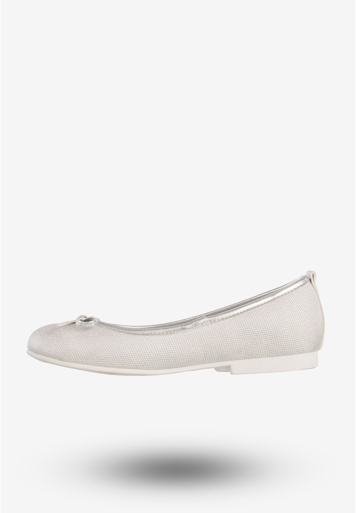 Baleriny Dziecięce Ekoskóra Wsuwane Buty Eleganckie Srebrne American Club GC01/20