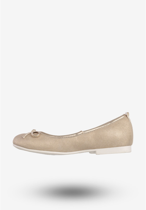 Baleriny Dziecięce Ekoskóra Wsuwane Buty Eleganckie Złote American Club GC01/20
