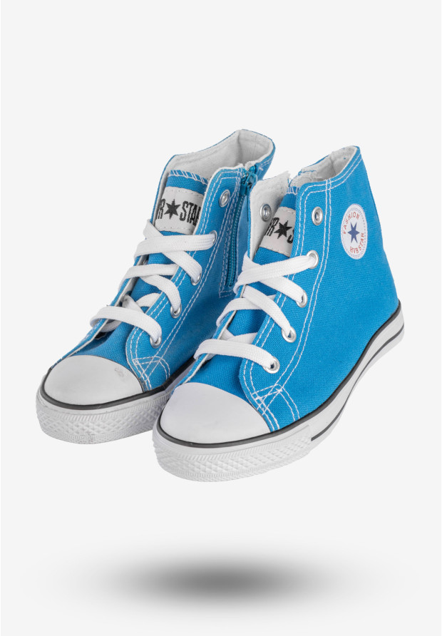 Trampki Dziecięce Wysokie Na Zamek Buty Sportowe Niebieskie HVR DL8171-2-10