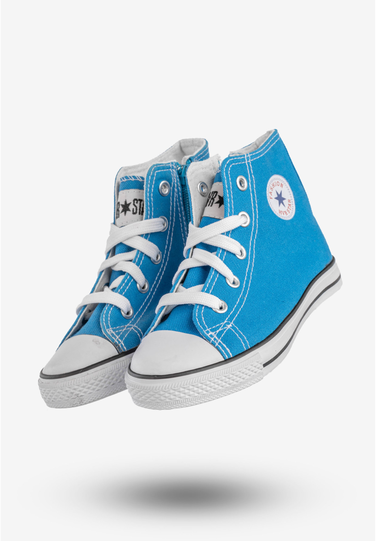 Trampki Dziecięce Wysokie Na Zamek Buty Sportowe Niebieskie HVR DL8171-2-10