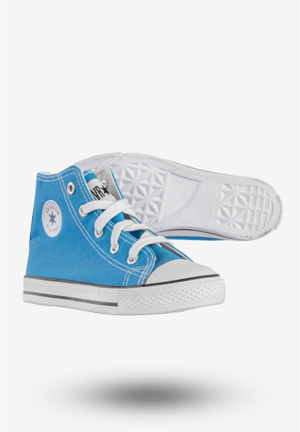 Trampki Dziecięce Wysokie Na Zamek Buty Sportowe Niebieskie HVR DL8171-2-10