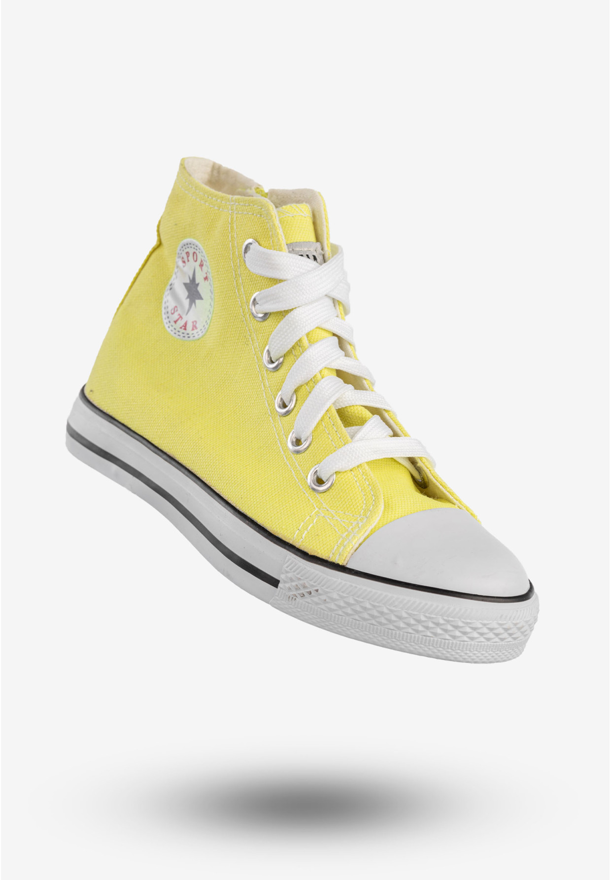 Trampki Dziecięce Wysokie Na Zamek Buty Sportowe Żółte HVR DTS58TE-17