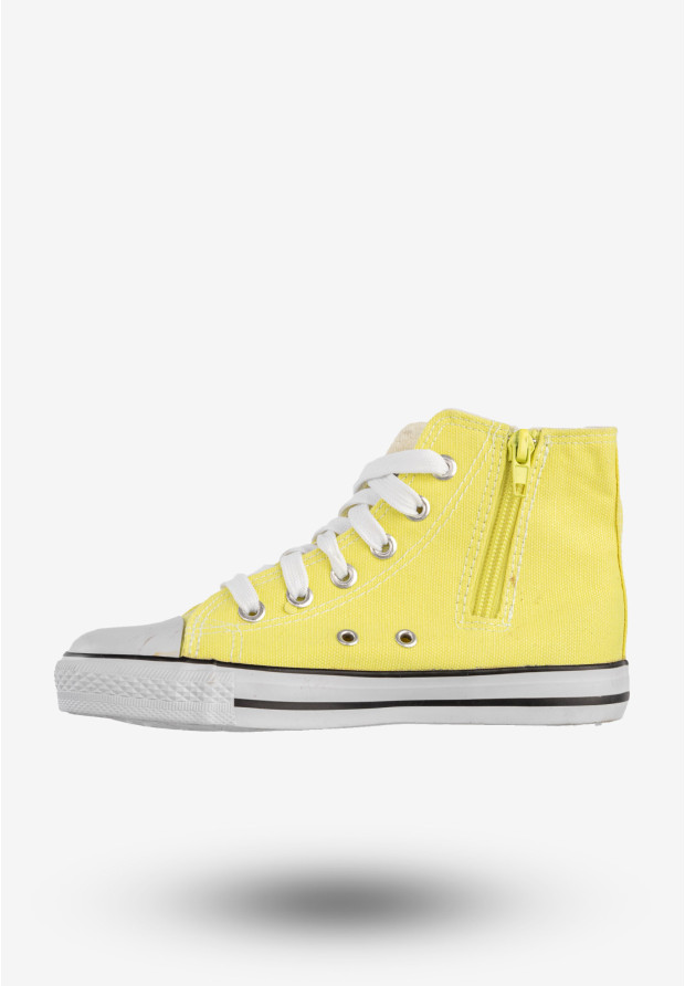 Trampki Dziecięce Wysokie Na Zamek Buty Sportowe Żółte HVR DTS58TE-17