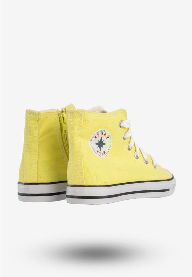 Trampki Dziecięce Wysokie Na Zamek Buty Sportowe Żółte HVR DTS58TE-17