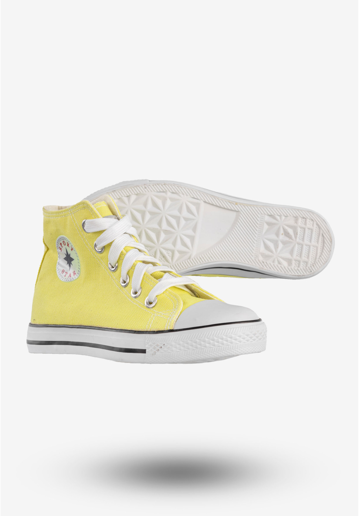 Trampki Dziecięce Wysokie Na Zamek Buty Sportowe Żółte HVR DTS58TE-17