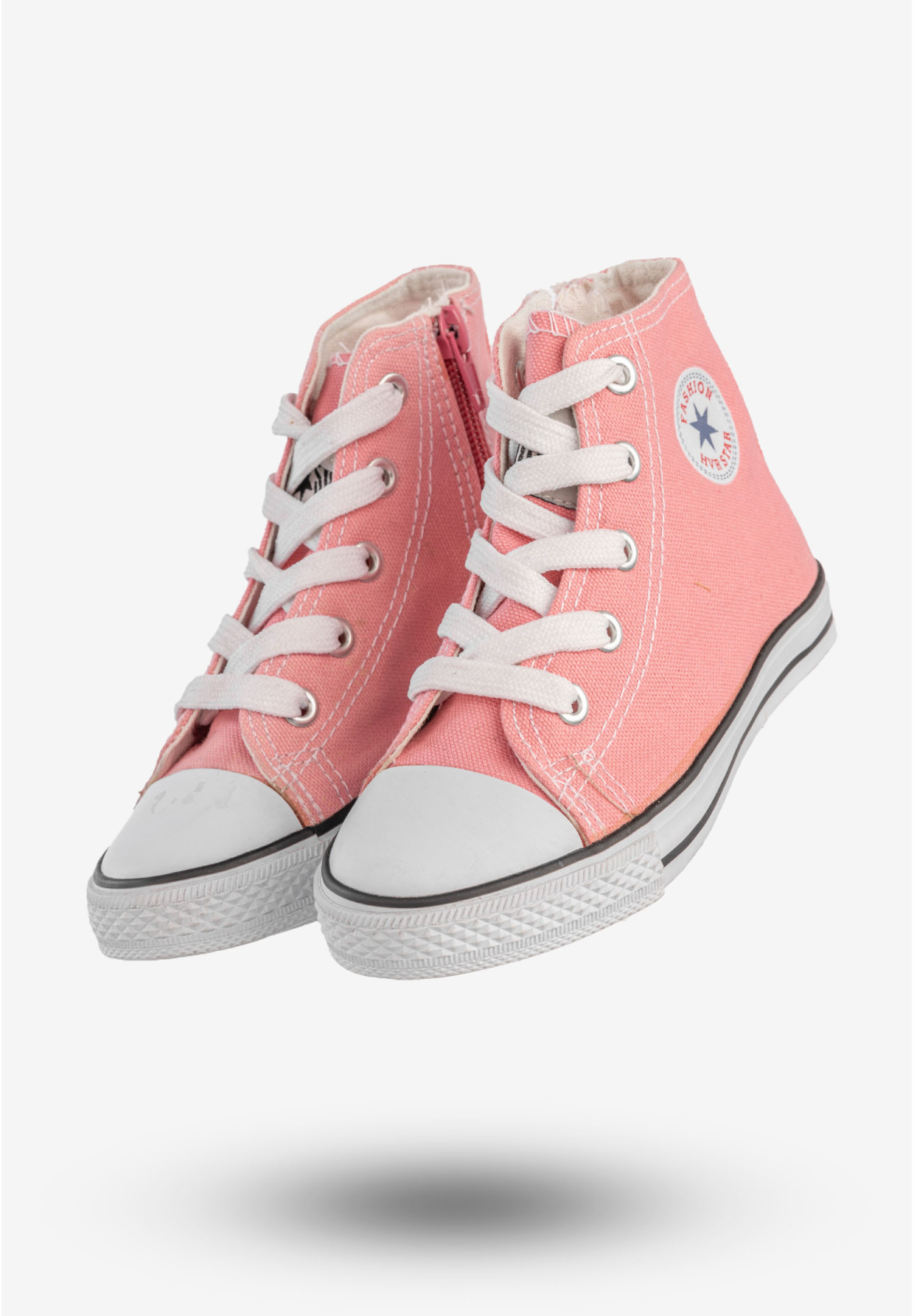 Trampki Dziecięce Wysokie Na Zamek Buty Sportowe Różowe HVR DL8171-2-6