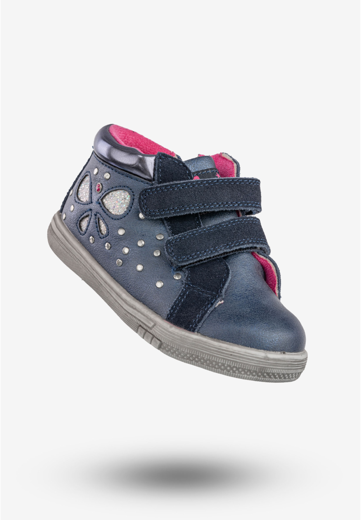 Botki Dziewczęce Na Rzepy Buty Ocieplane Granatowe American Club 126-105A15A