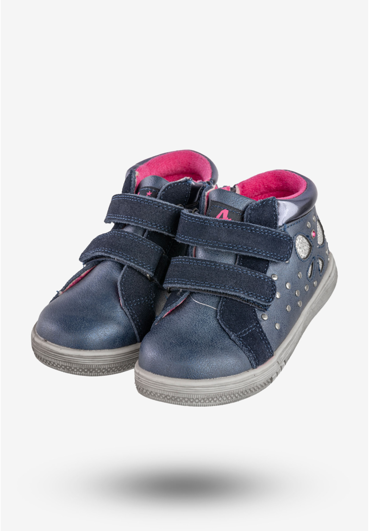 Botki Dziewczęce Na Rzepy Buty Ocieplane Granatowe American Club 126-105A15A