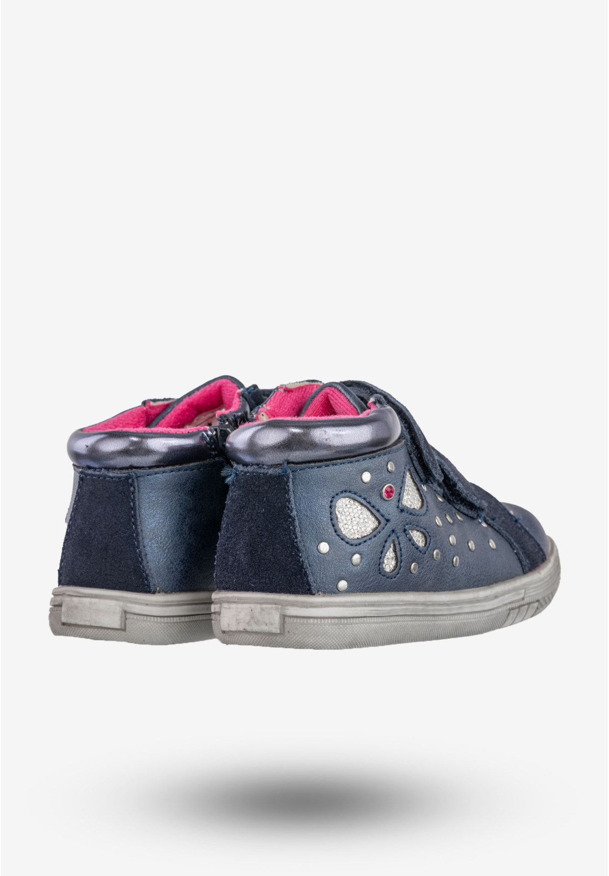 Botki Dziewczęce Na Rzepy Buty Ocieplane Granatowe American Club 126-105A15A