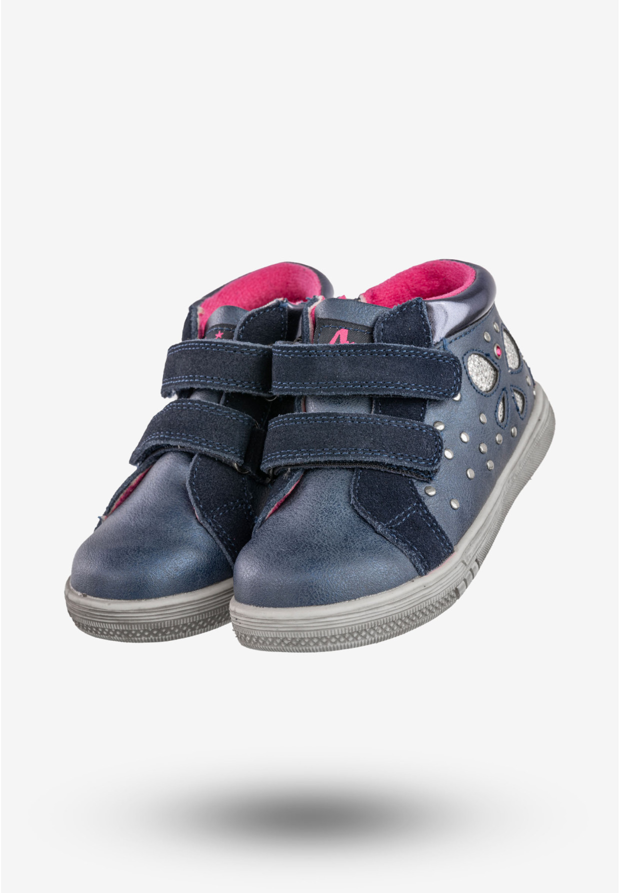 Botki Dziewczęce Na Rzepy Buty Ocieplane Granatowe American Club 126-105A15A