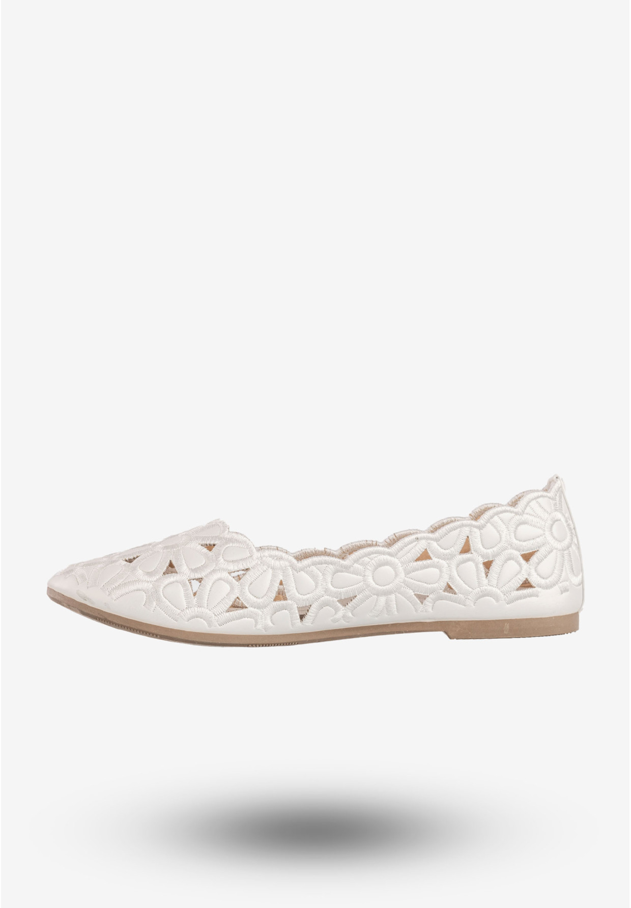 Baleriny Dziewczęce Ekoskóra Buty Wsuwane Eleganckie Białe Potocki 23-23012WH3