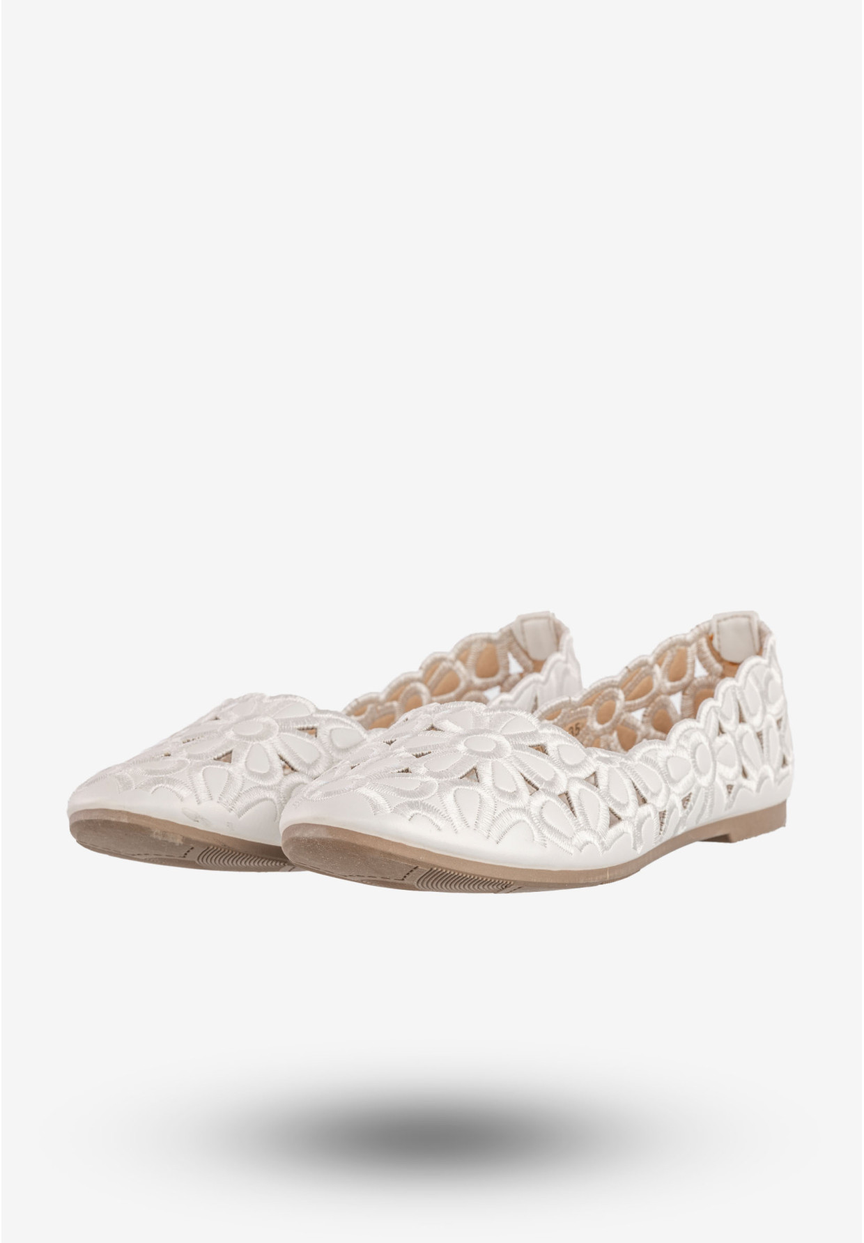 Baleriny Dziewczęce Ekoskóra Buty Wsuwane Eleganckie Białe Potocki 23-23012WH3