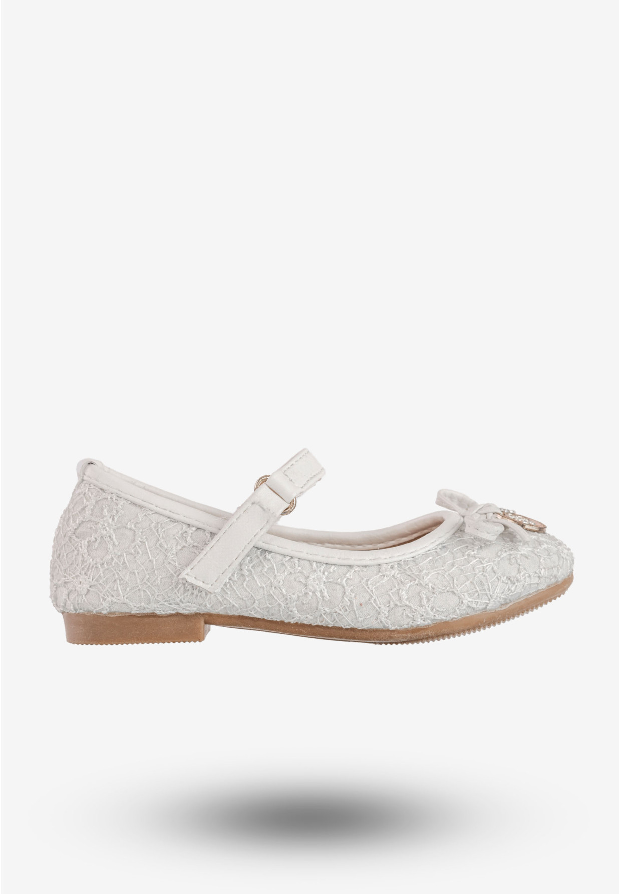 Baleriny Dziecięce Buty Ekoskóra Na Rzepy Eleganckie Białe Jili F-71-2