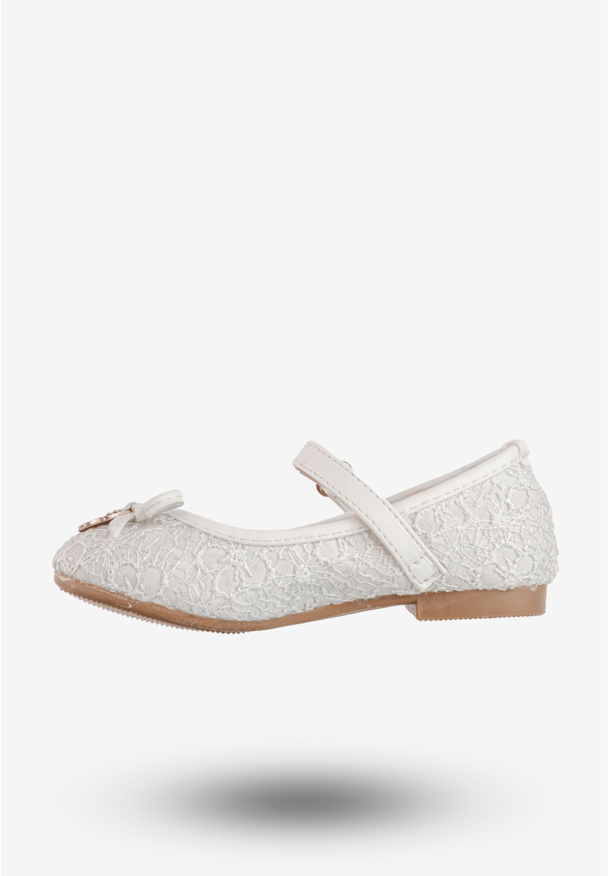 Baleriny Dziecięce Buty Ekoskóra Na Rzepy Eleganckie Białe Jili F-71-2