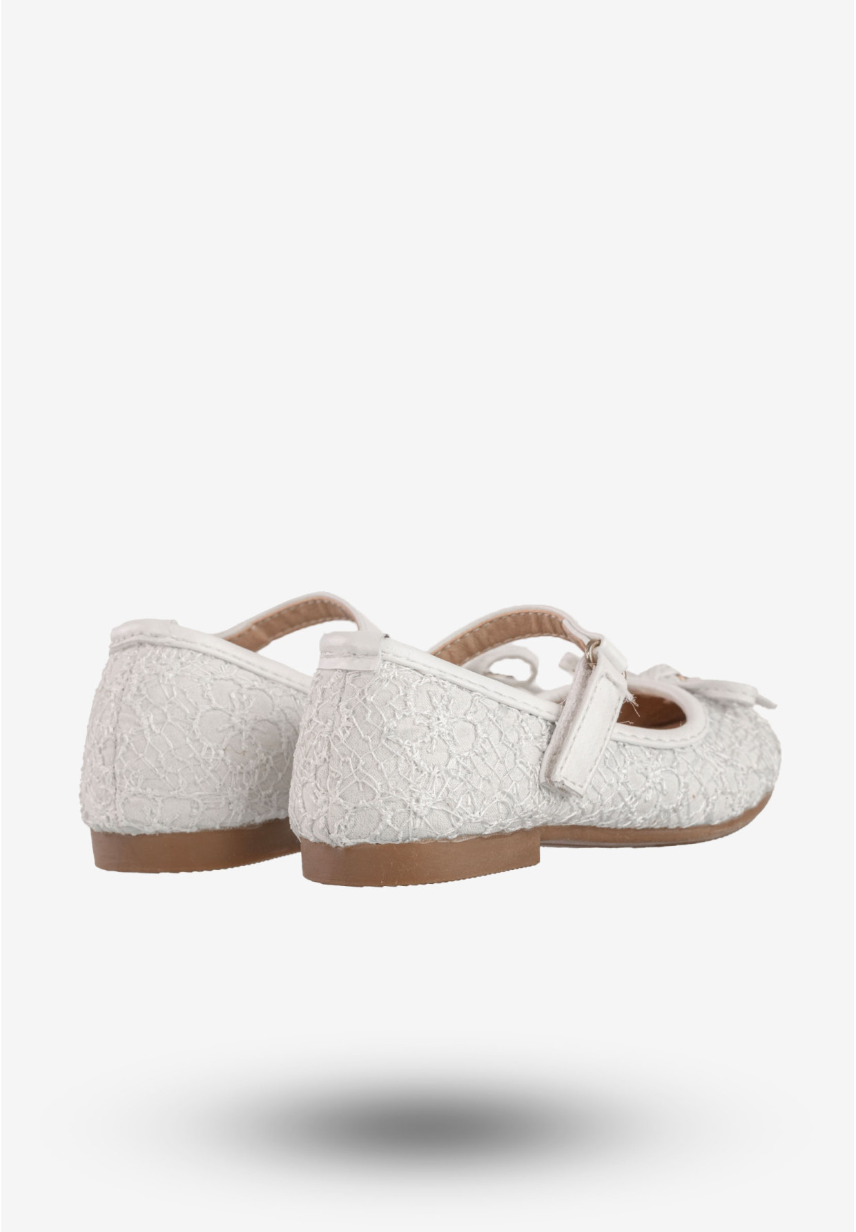 Baleriny Dziecięce Buty Ekoskóra Na Rzepy Eleganckie Białe Jili F-71-2