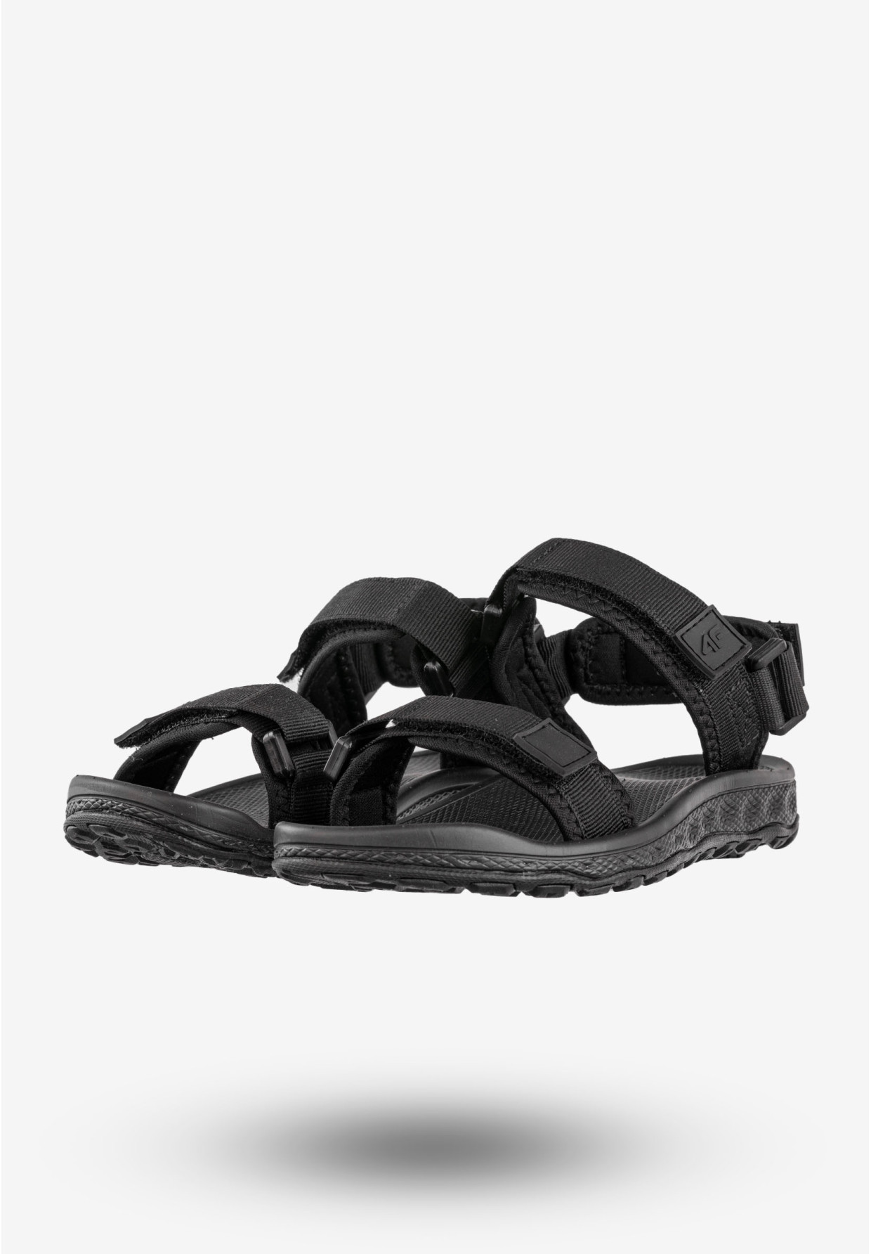 Sandały Dziecięce 4F Buty Sportowe Na Rzepy Czarne 4FJSS23FSANM022