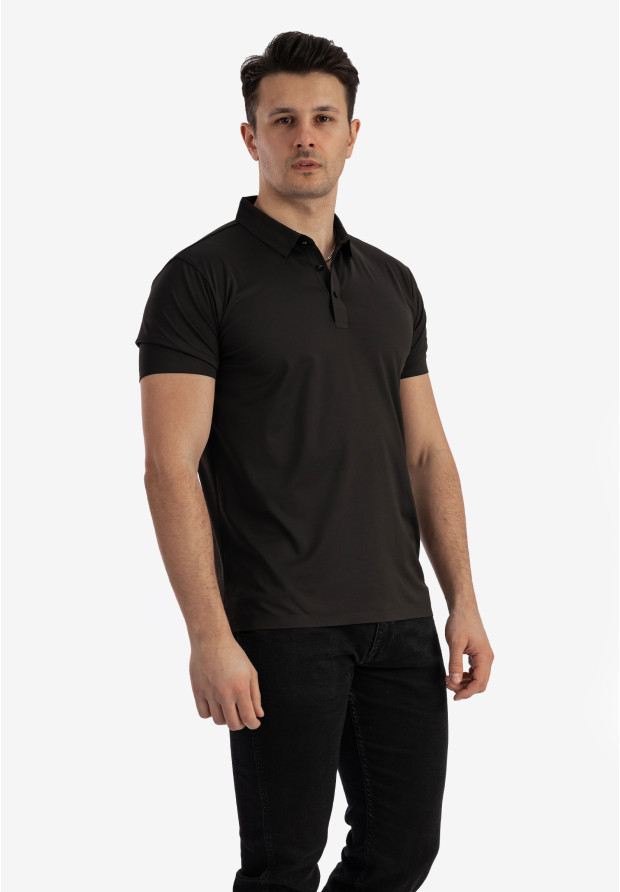 Czarna koszulka polo męska elegancka