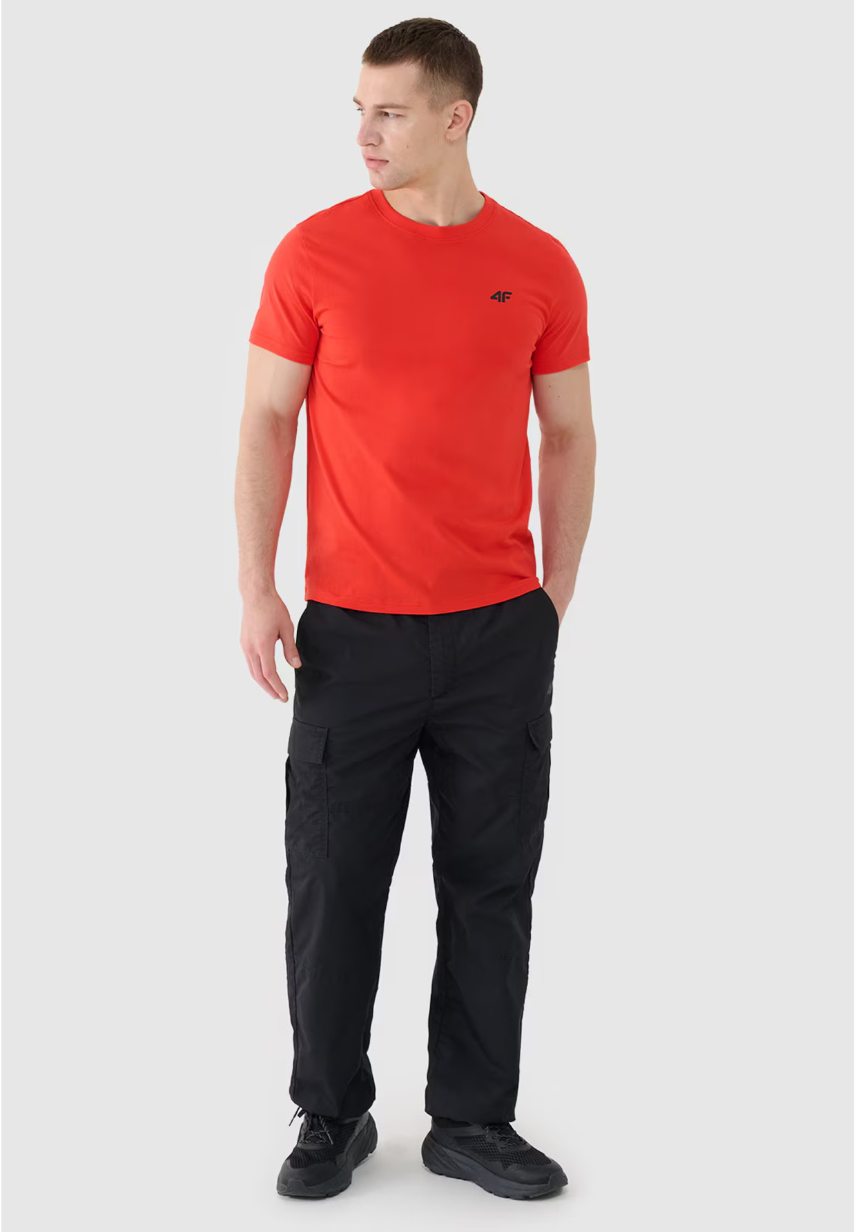 Koszulka Męska 4F T-shirt Basic Regular Czerwony 4FWMM00TTSHM2256