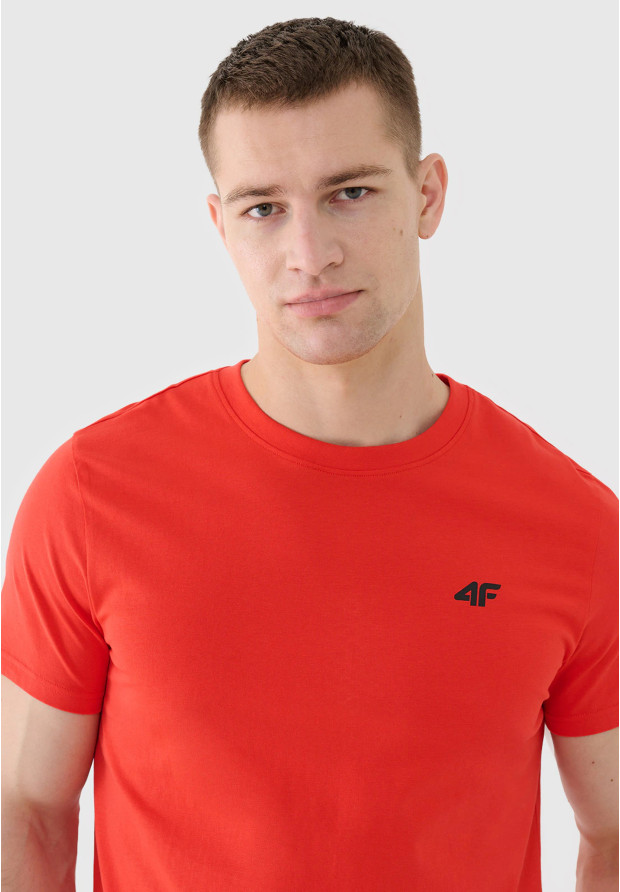 Koszulka Męska 4F T-shirt Basic Regular Czerwony 4FWMM00TTSHM2256