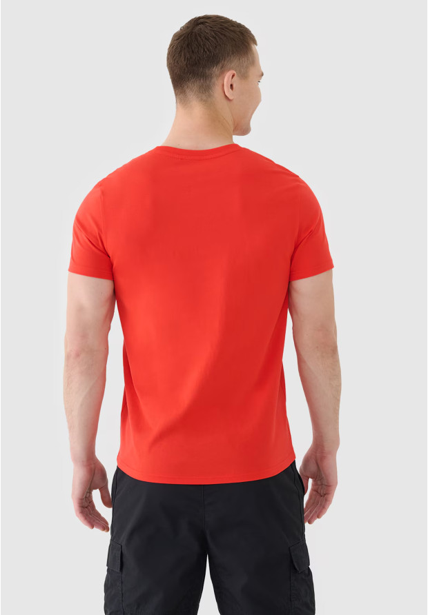 Koszulka Męska 4F T-shirt Basic Regular Czerwony 4FWMM00TTSHM2256